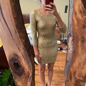 Gold sequin dress